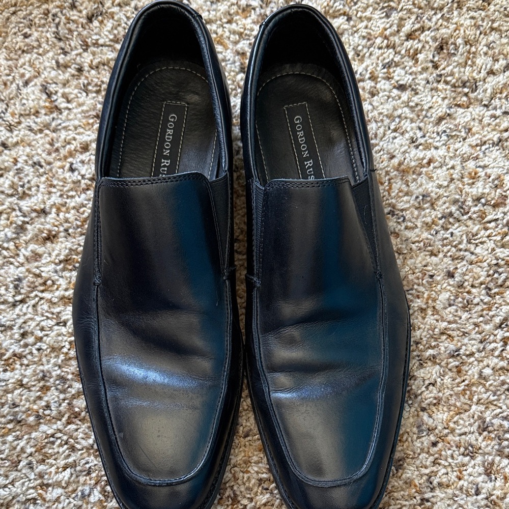 Gordon Rush Men's Black Leather Loafers